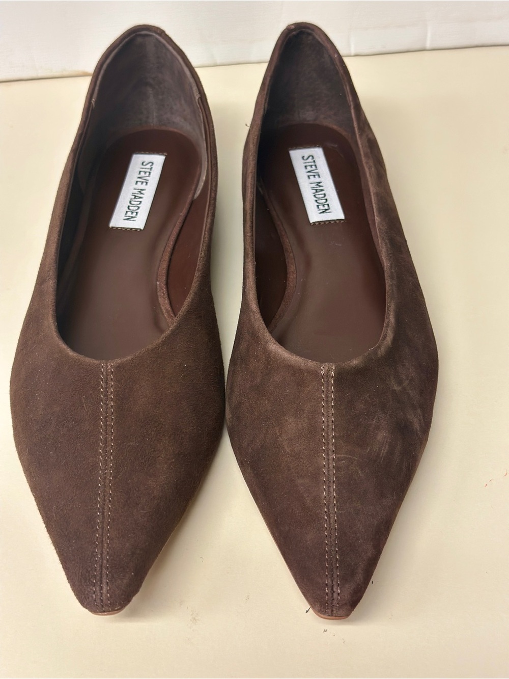 Steve Madden Brown Suede Pointed Toe Flats